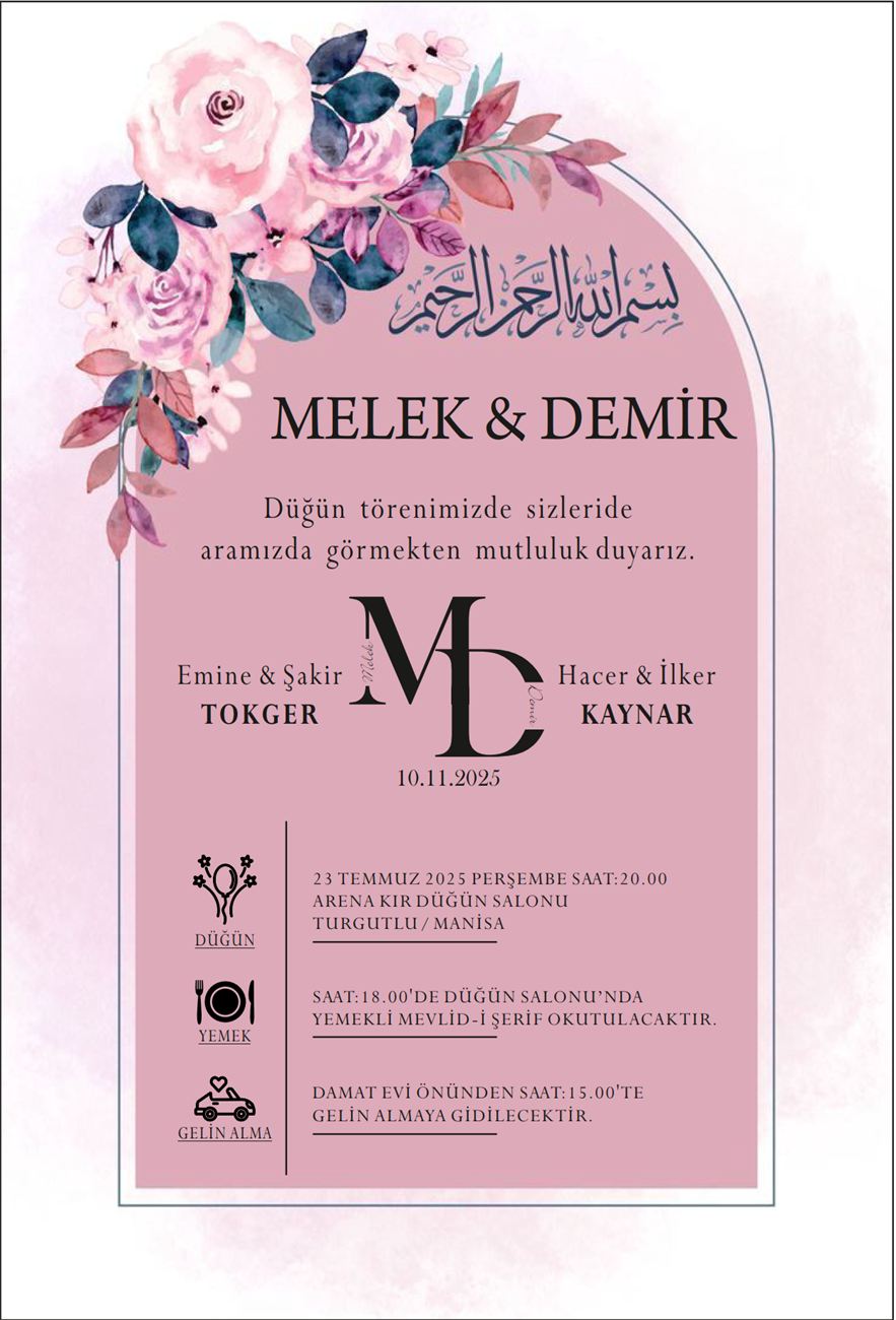 Turgutlu düğün nişan davetiyesi modeli 13 - Lider Ofset Matbaa