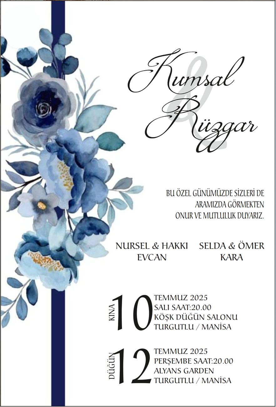 Turgutlu düğün nişan davetiyesi modeli 16 - Lider Ofset Matbaa