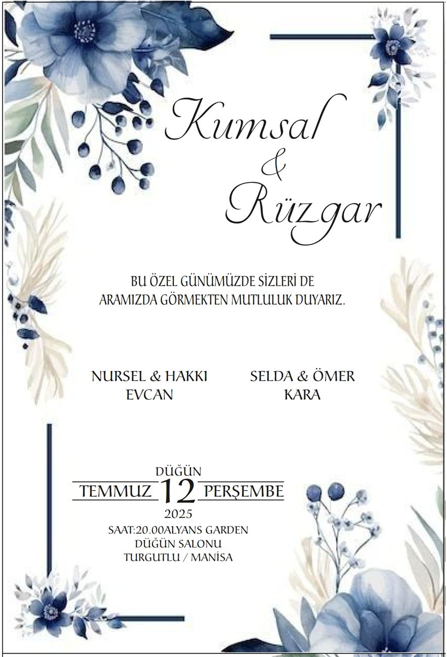 Turgutlu düğün nişan davetiyesi modeli 22 - Lider Ofset Matbaa