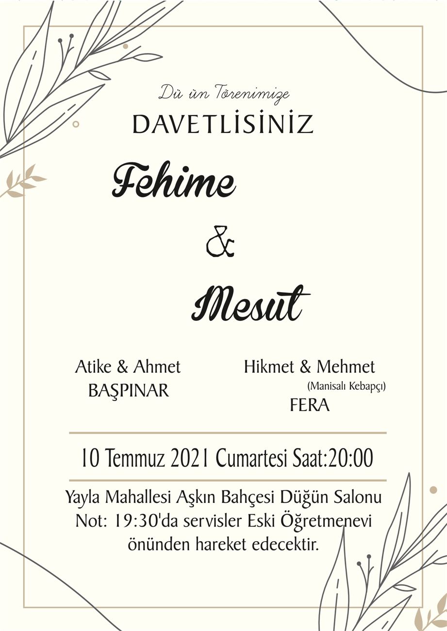 Turgutlu düğün nişan davetiyesi modeli 24 - Lider Ofset Matbaa