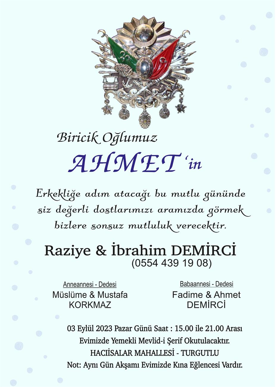Turgutlu sünnet davetiyesi modeli 9 - Lider Ofset Matbaa