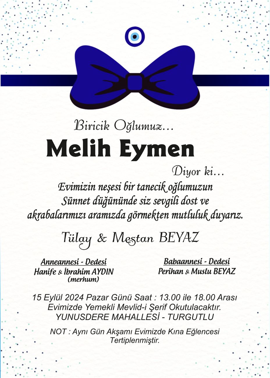 Turgutlu sünnet davetiyesi modeli 10 - Lider Ofset Matbaa