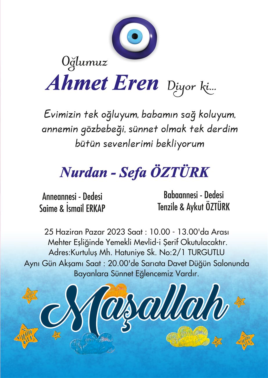 Turgutlu sünnet davetiyesi modeli 11 - Lider Ofset Matbaa